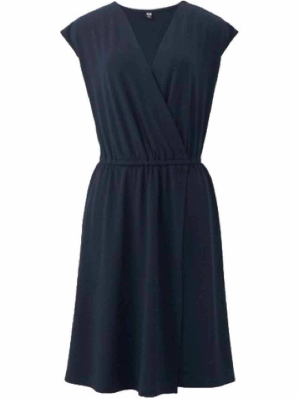 Uniqlo Classic Navy Wrap Midi Dress